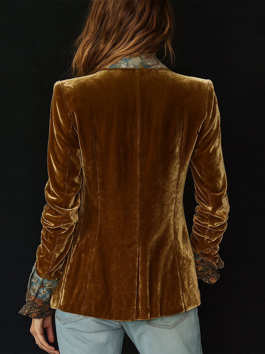 Marcelline | Blazer Patchwork Trykt Blomst Vintage