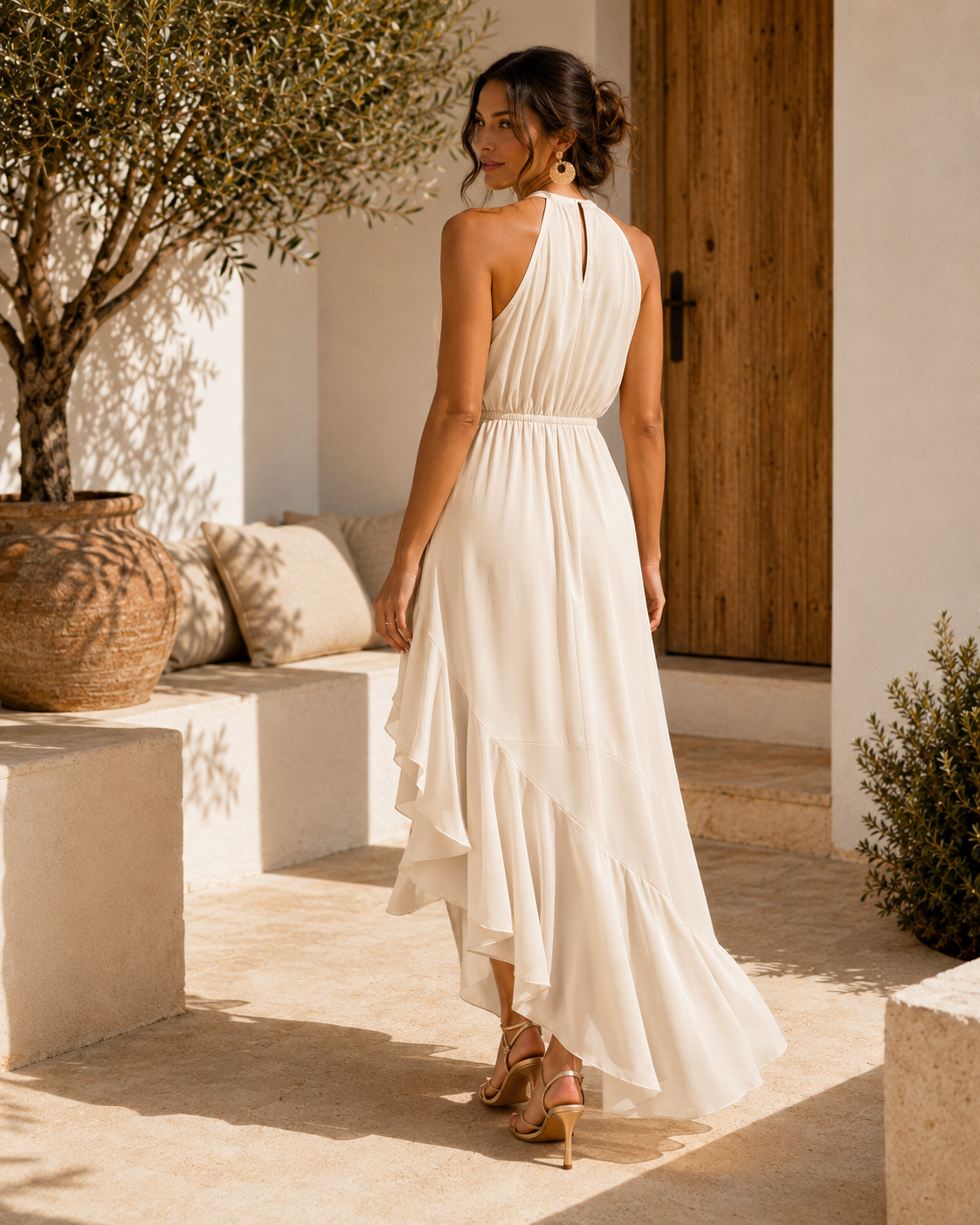 Gabriella | Elegant Kjole med Asymmetrisk Kant