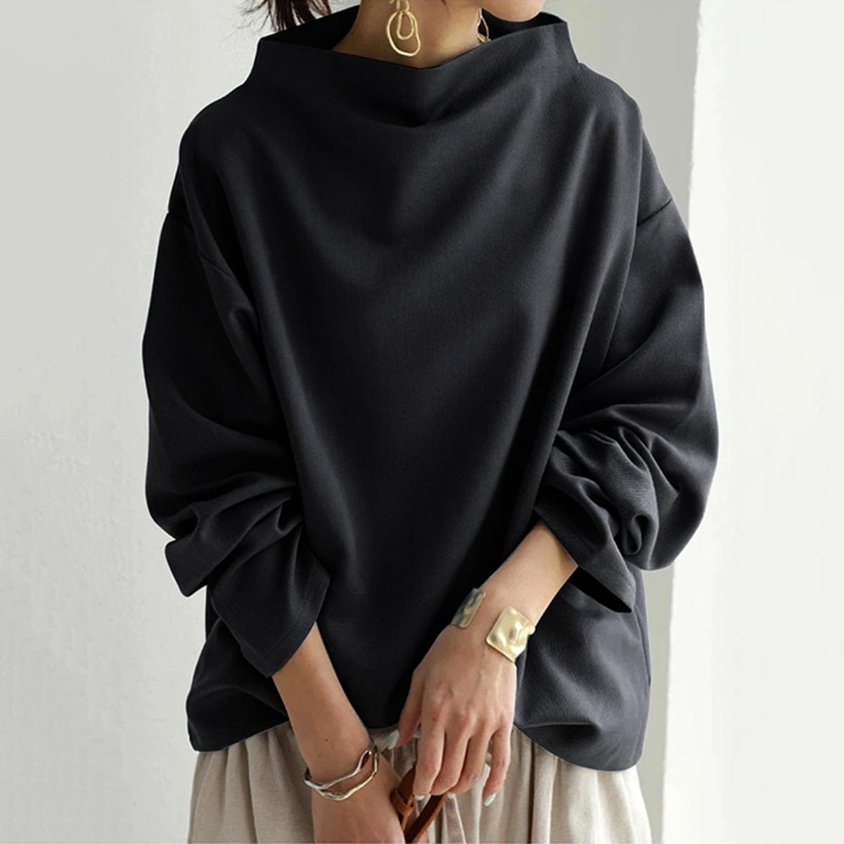 Elly | Høyhalset Casual Topp