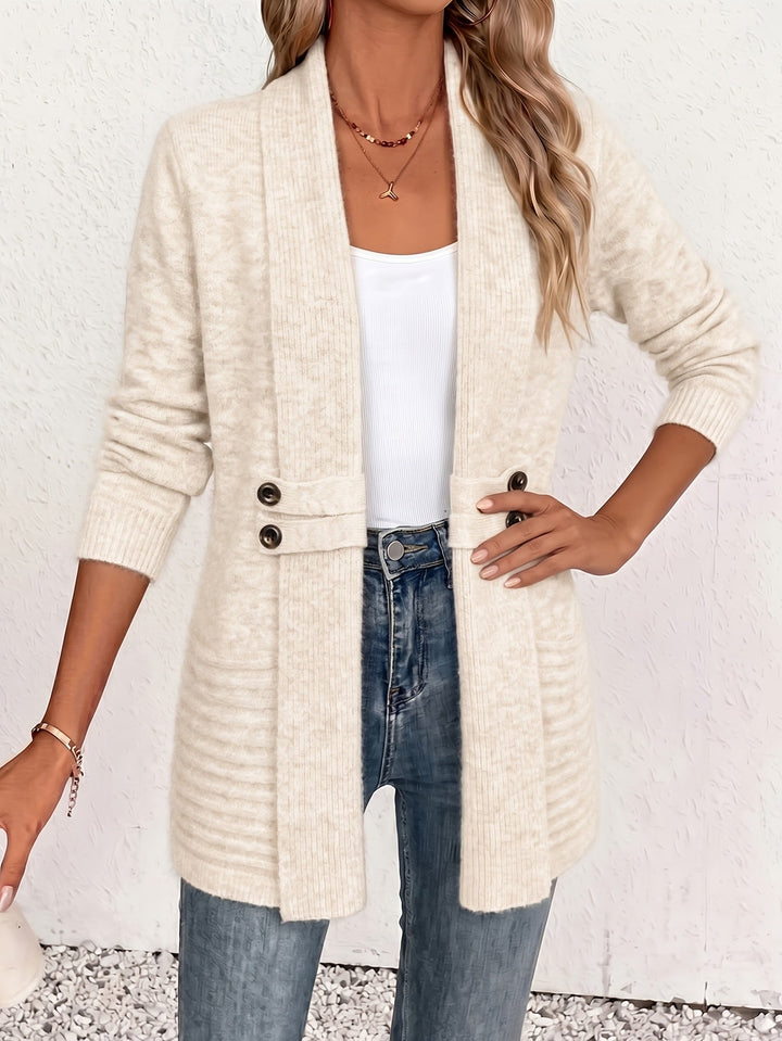 Ingrid| Elegant dame cardigan - Åpen front & Innebygd midje