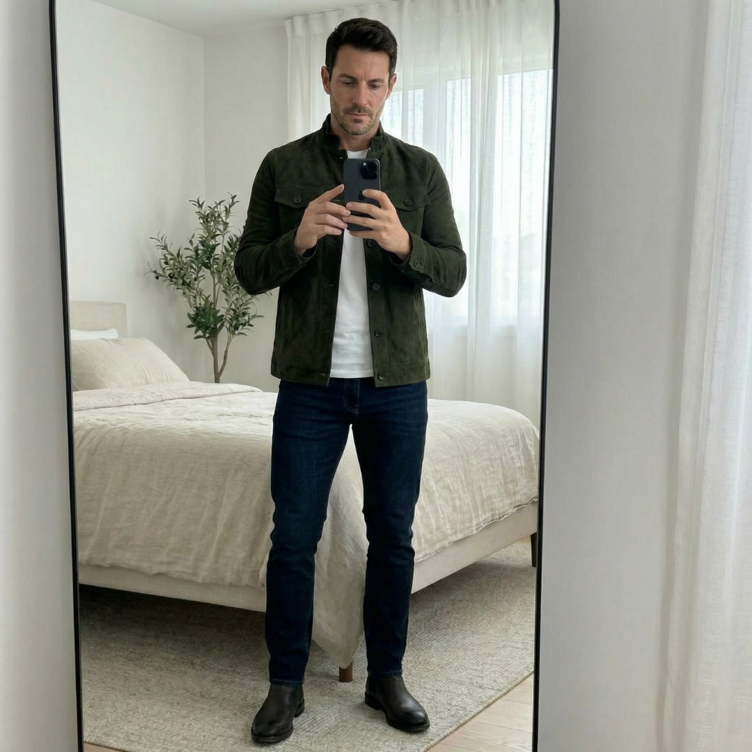 Jacob | Klassisk Lomme Suede Jakke