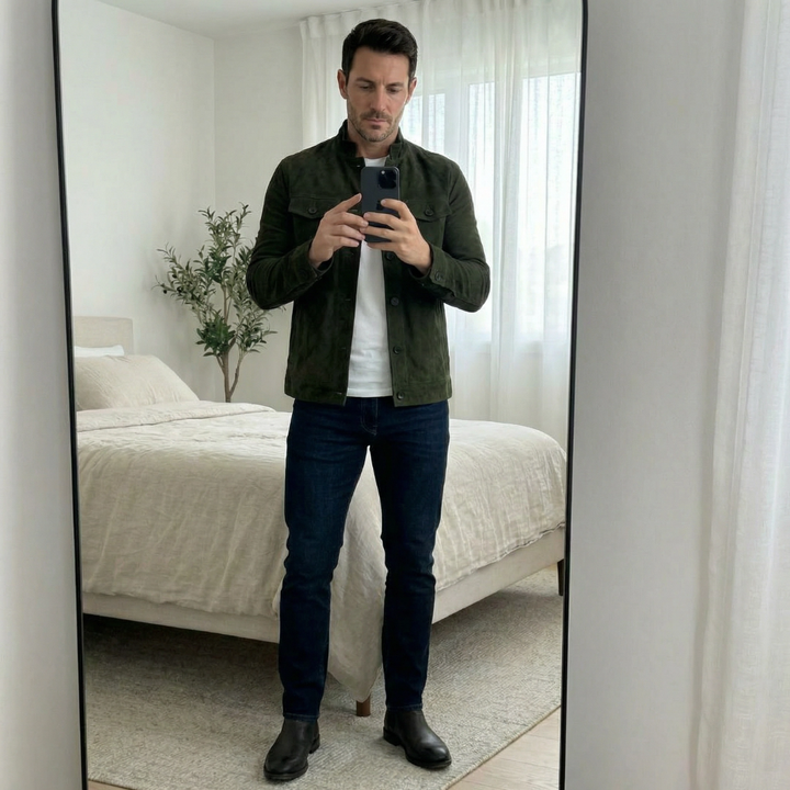 Jacob | Klassisk Lomme Suede Jakke