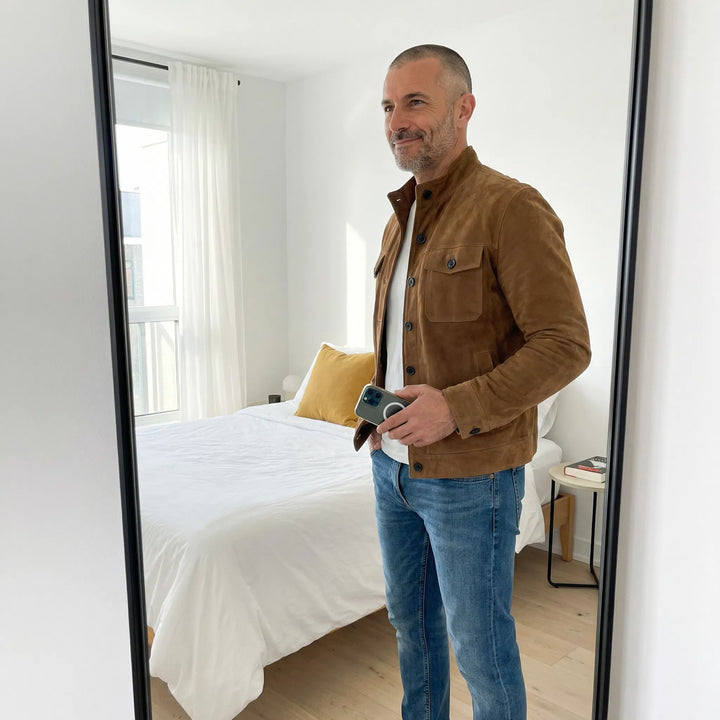 Jacob | Klassisk Lomme Suede Jakke
