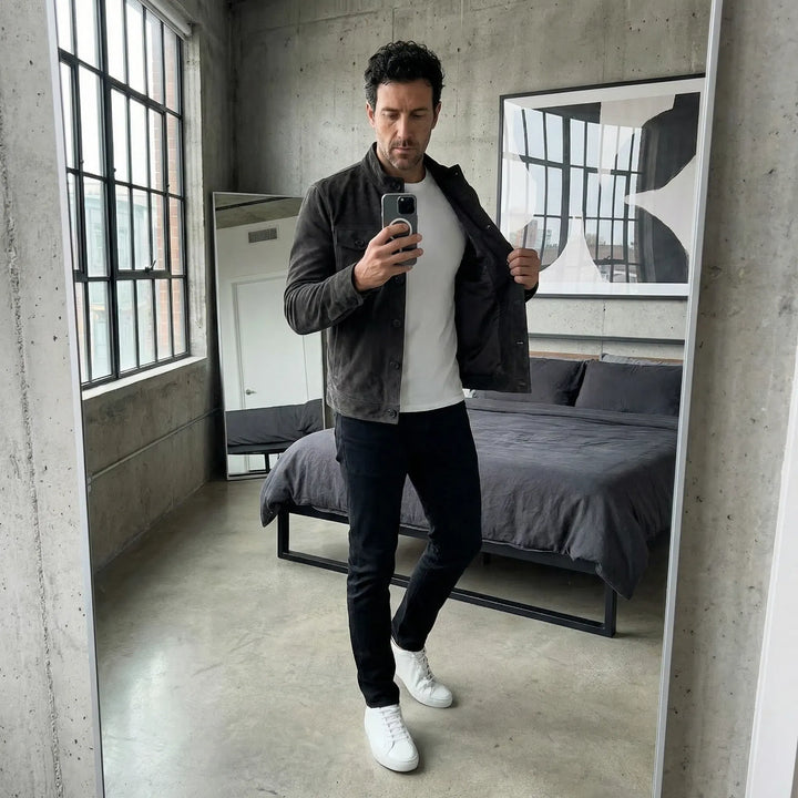 Jacob | Klassisk Lomme Suede Jakke