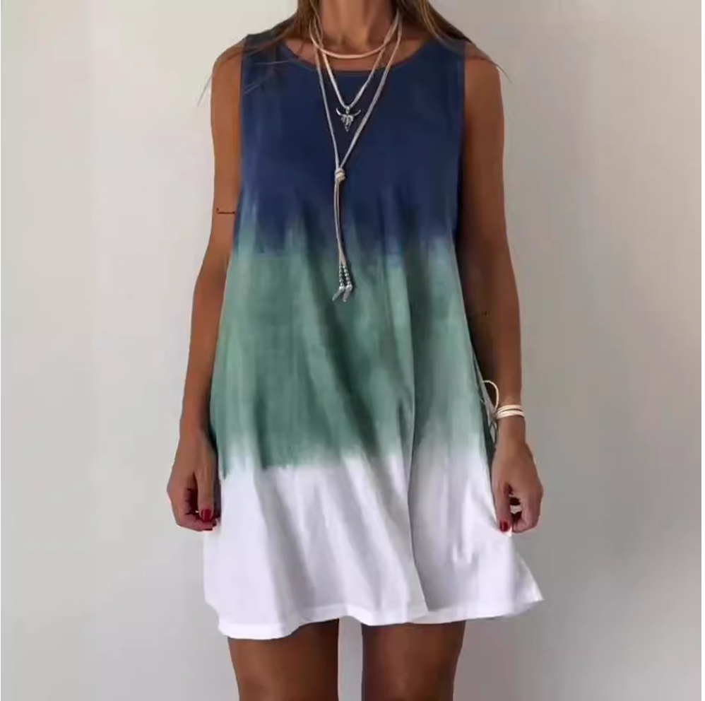 Josie - Gradient Tie Dye Print Mini Kjole