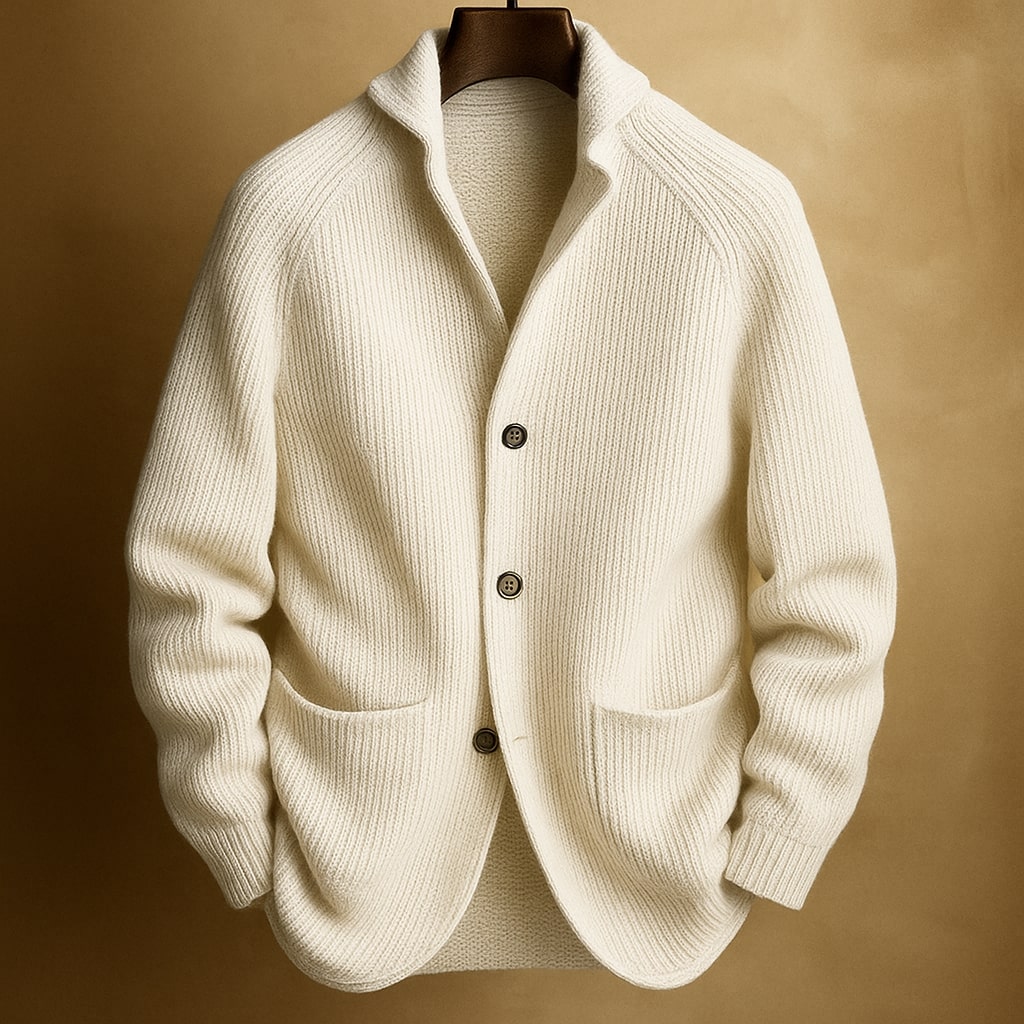 Silvoro - Ribbete Ull Cardigan For Menn