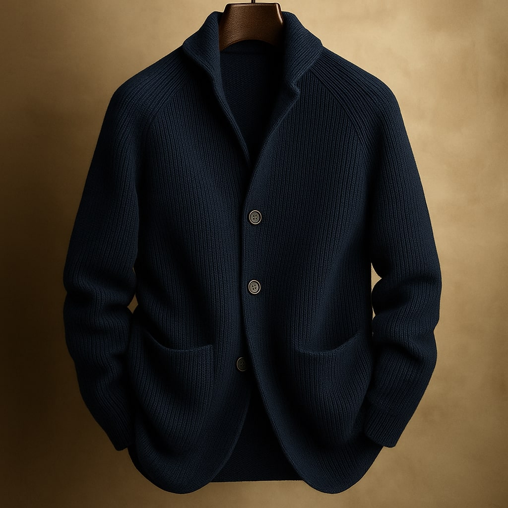 Silvoro - Ribbete Ull Cardigan For Menn