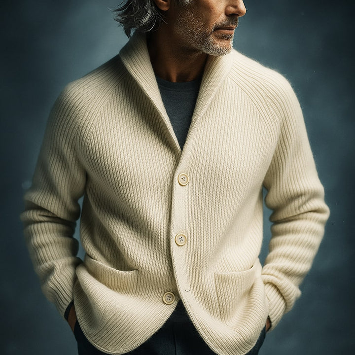 Silvoro - Ribbete Ull Cardigan For Menn