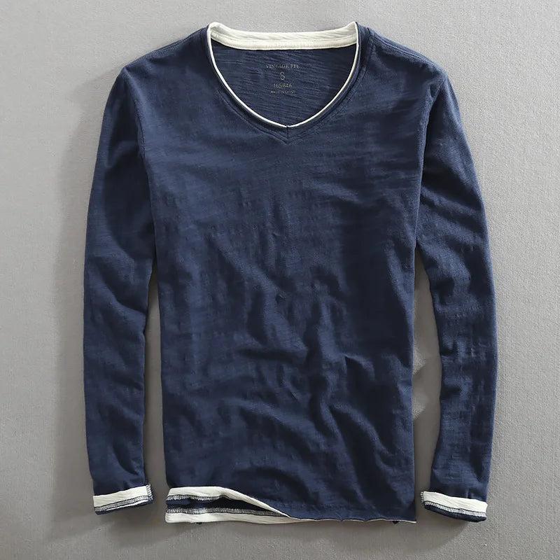 Mathias Vintage V-hals Skjorte