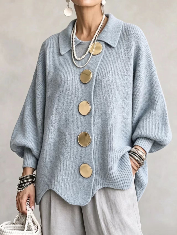 Victoire | Oversized cardigan med store gullknapper