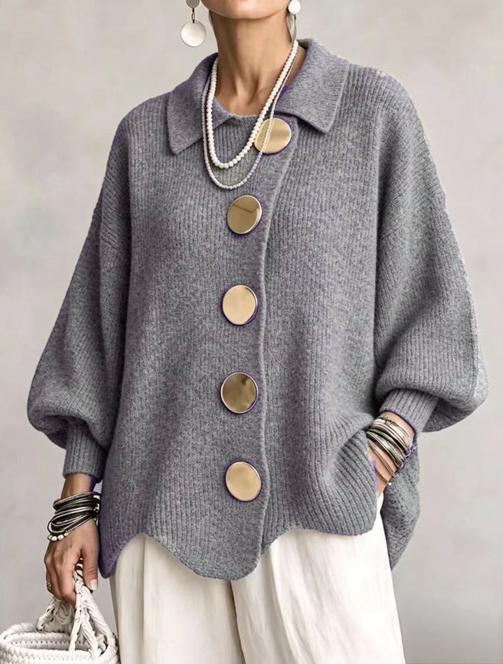 Victoire | Oversized cardigan med store gullknapper