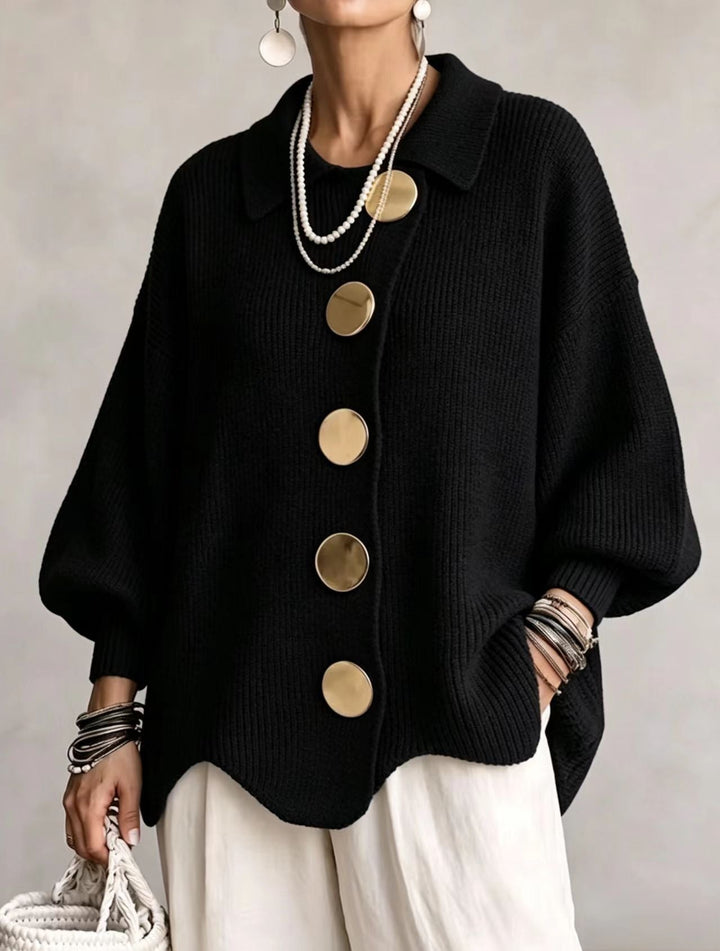 Victoire | Oversized cardigan med store gullknapper