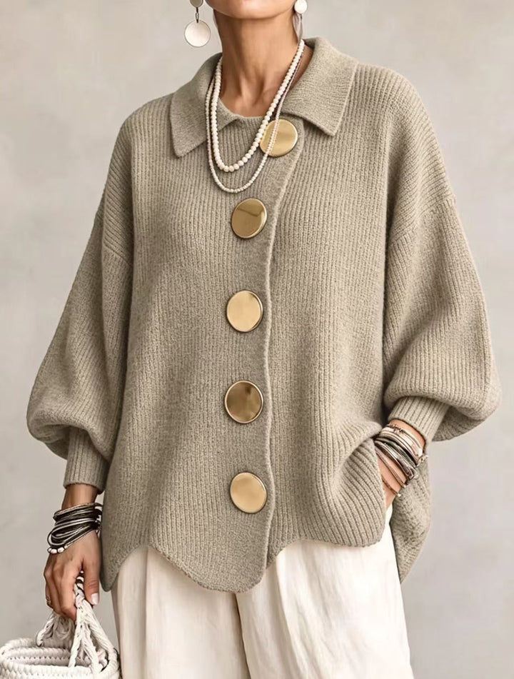 Victoire | Oversized cardigan med store gullknapper