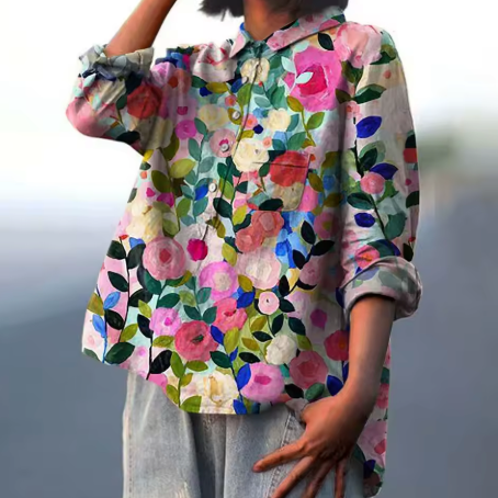 Caroline - Elegant Blomstret Bluse