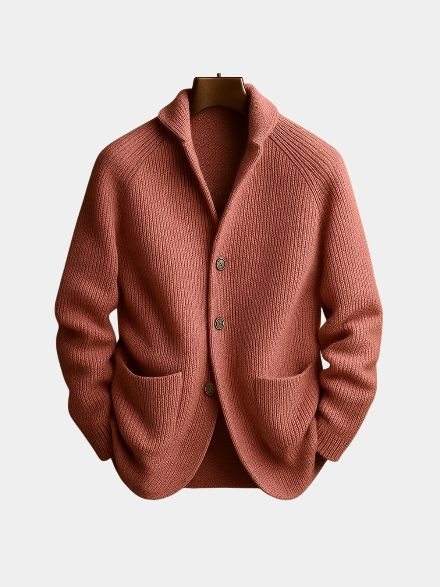 Silvoro - Ribbete Ull Cardigan For Menn