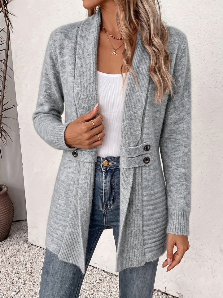 Ingrid| Elegant dame cardigan - Åpen front & Innebygd midje