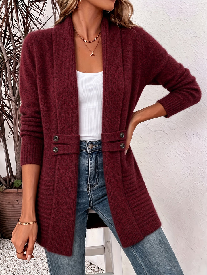Ingrid| Elegant dame cardigan - Åpen front & Innebygd midje