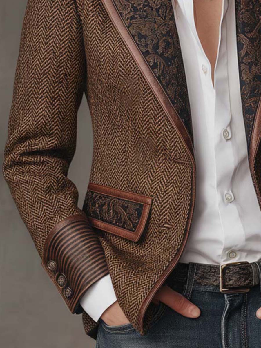 Gisèle | Blazer med Trykte Chevron-detaljer