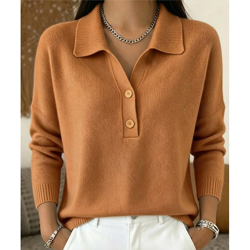 Eliza | Raffinert Krageknapp Pullover