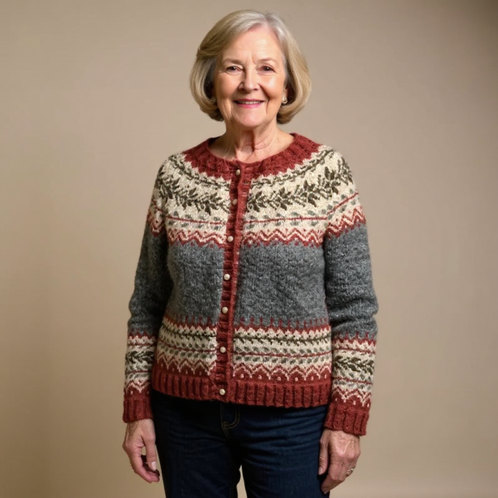 Eva Strikket Knappet Gilet