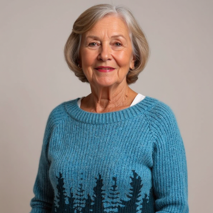 Ingrid Ull Genser med Skog Mønster