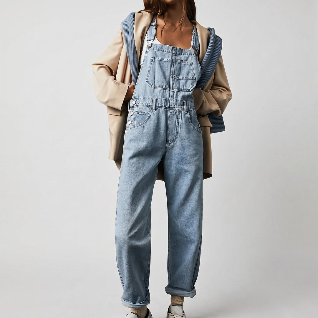 Georgia - Kvinne Relaxed Fit Vide Denim Dungarees