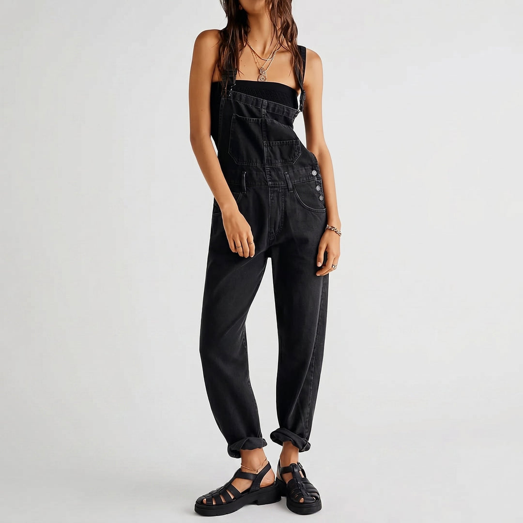Georgia - Kvinne Relaxed Fit Vide Denim Dungarees