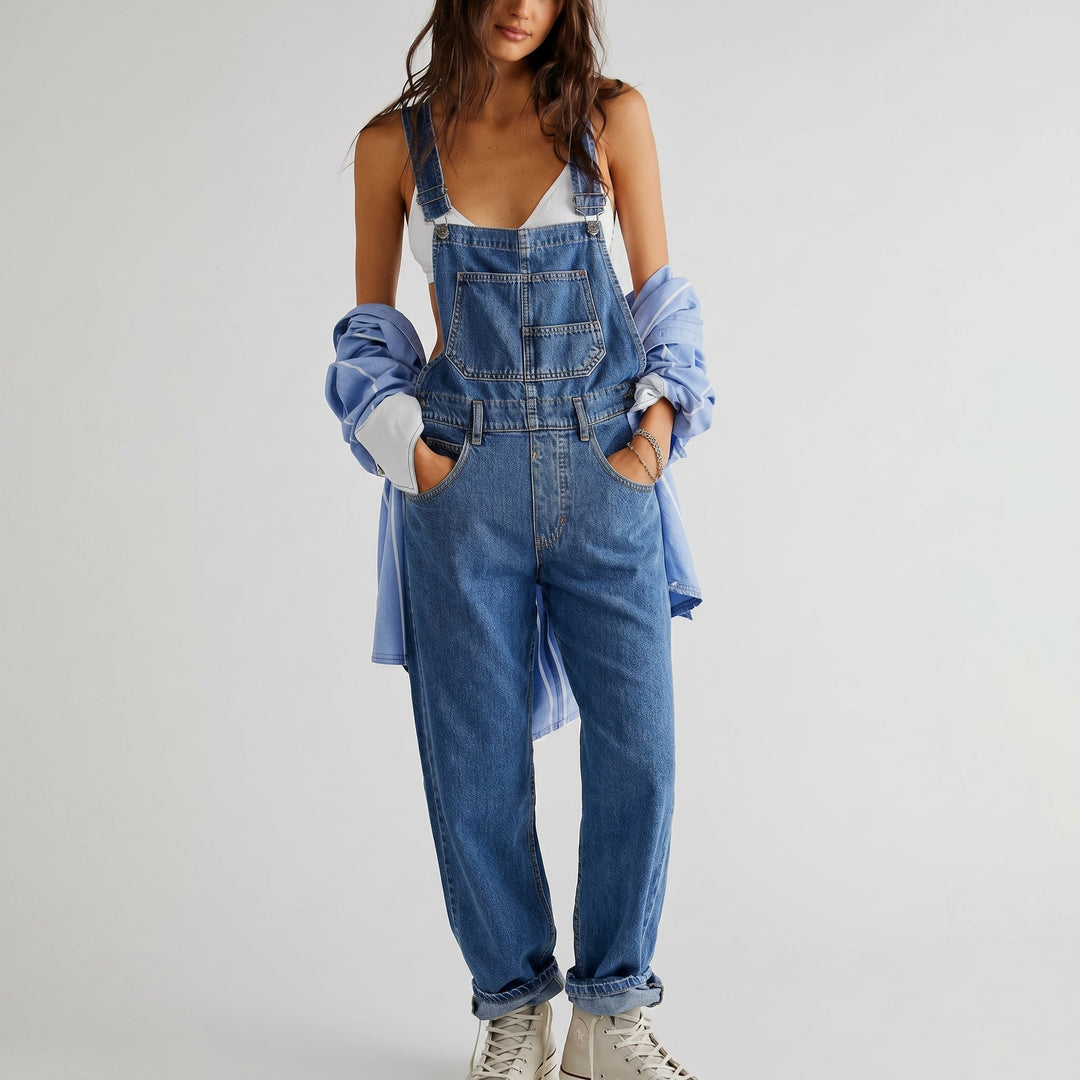 Georgia - Kvinne Relaxed Fit Vide Denim Dungarees