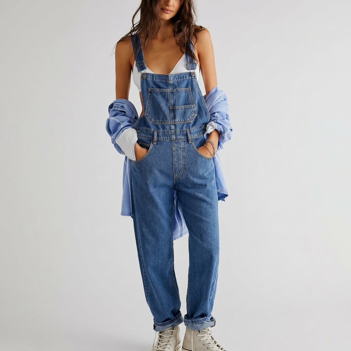 Georgia - Kvinne Relaxed Fit Vide Denim Dungarees