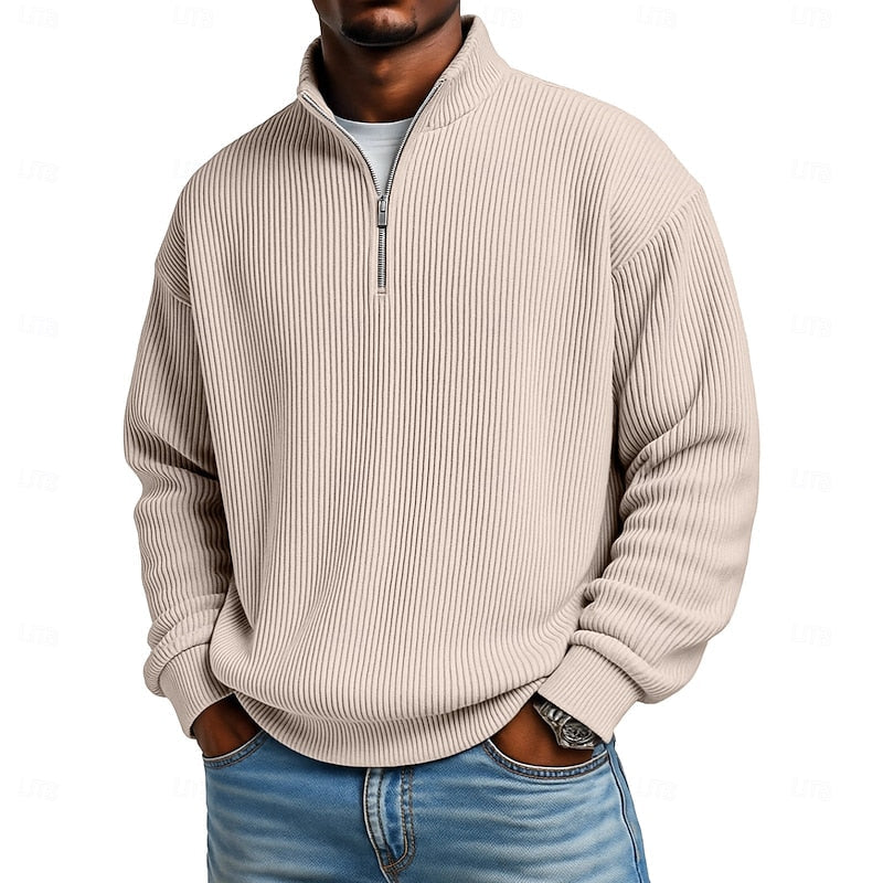 Harlan | Ribbete Quarter-Zip Pullover