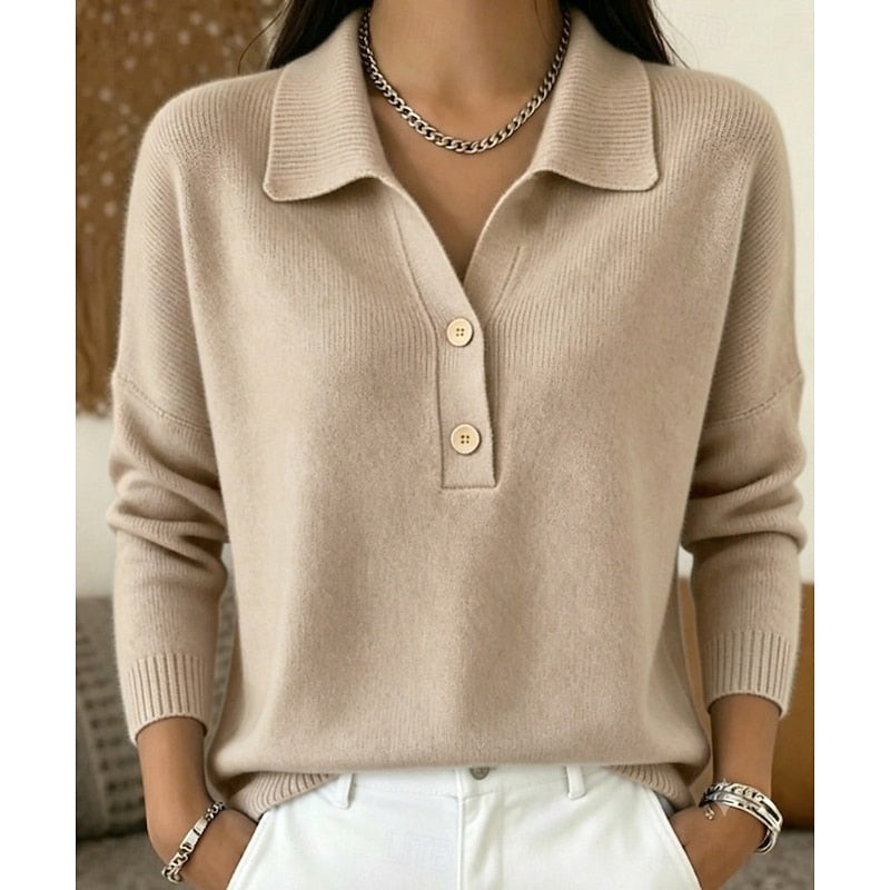 Eliza | Raffinert Krageknapp Pullover