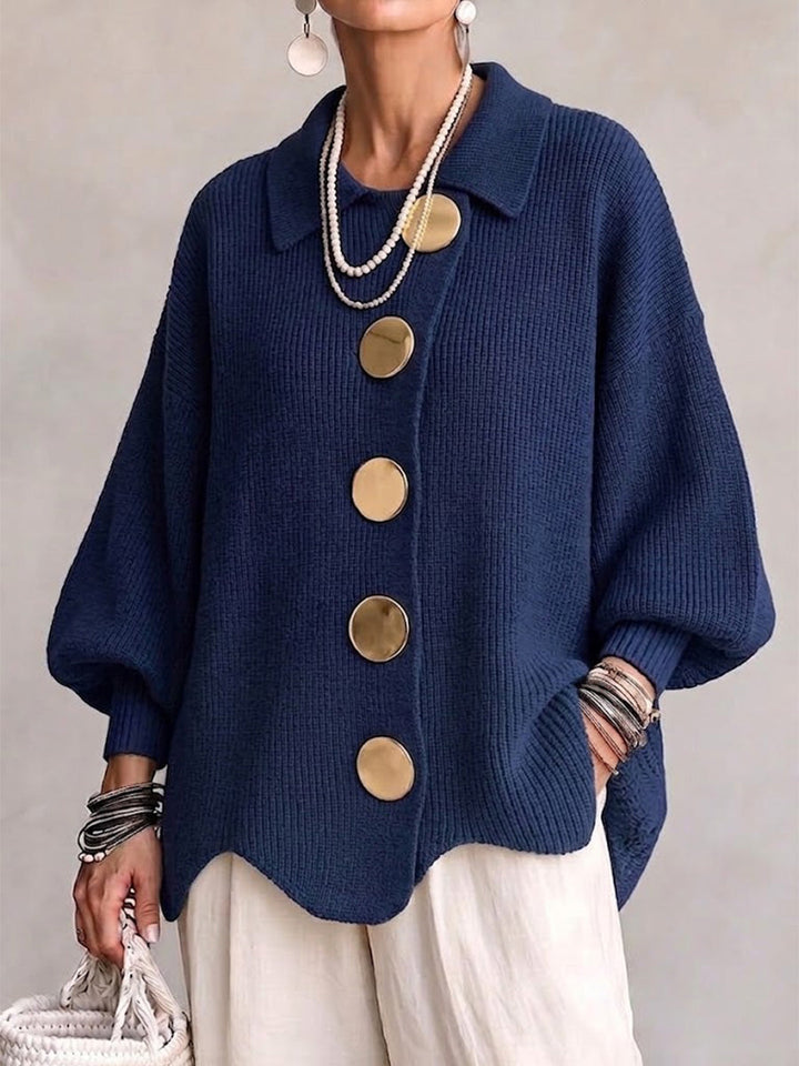 Victoire | Oversized cardigan med store gullknapper