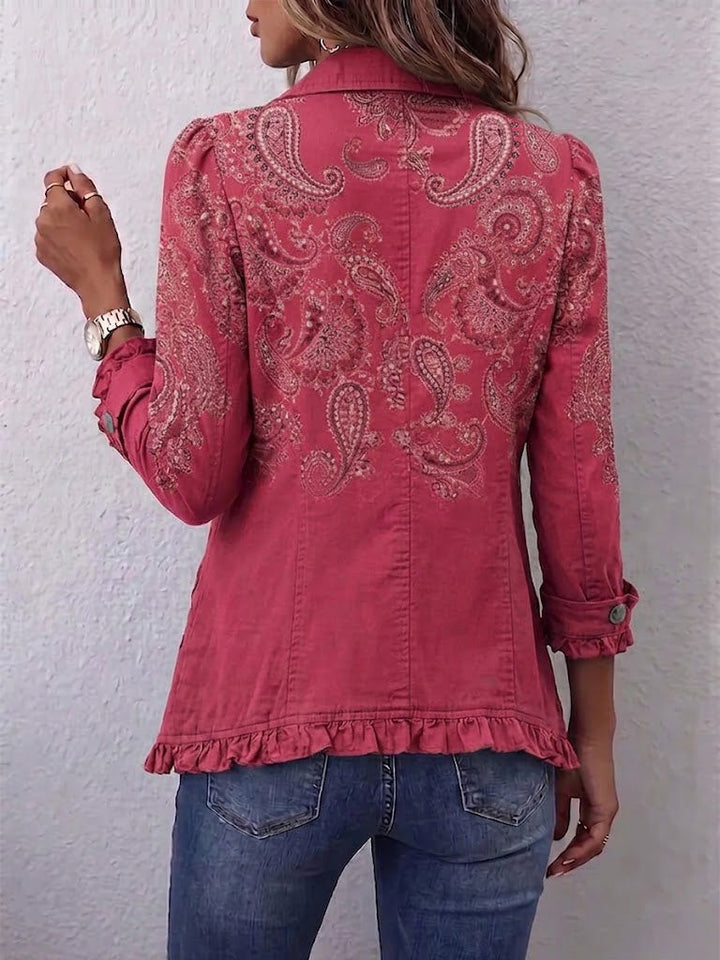 Isotta | Vintage Paisley Jakke med Volanger