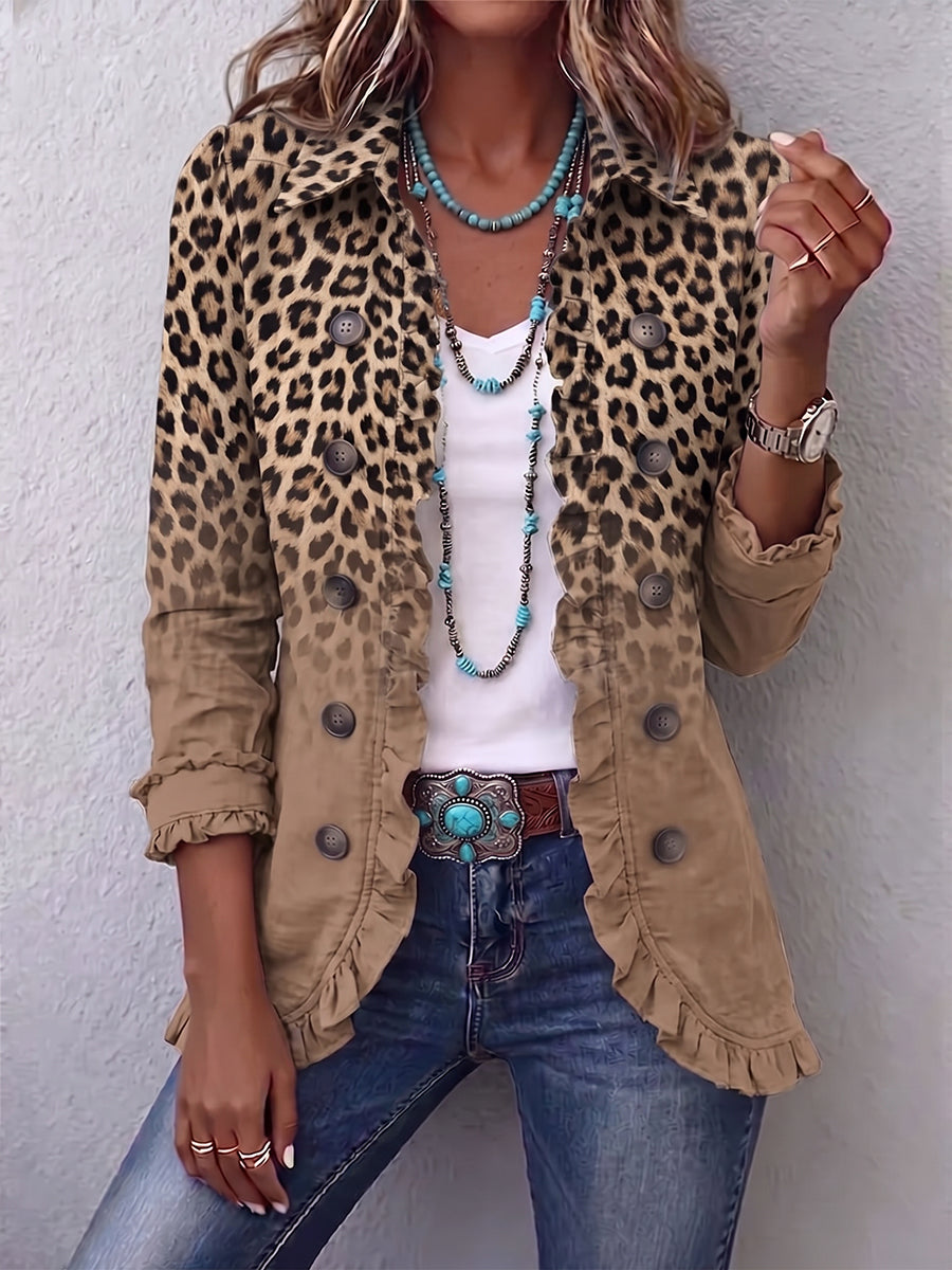 Donatella | Vintage Leopardjakke i Kamel