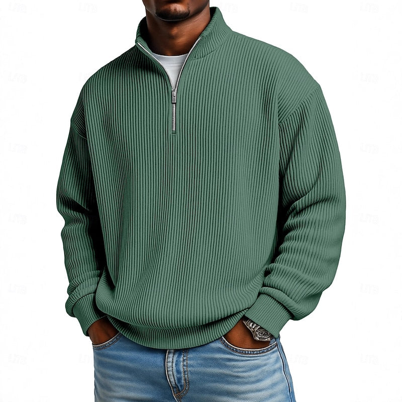 Harlan | Ribbete Quarter-Zip Pullover
