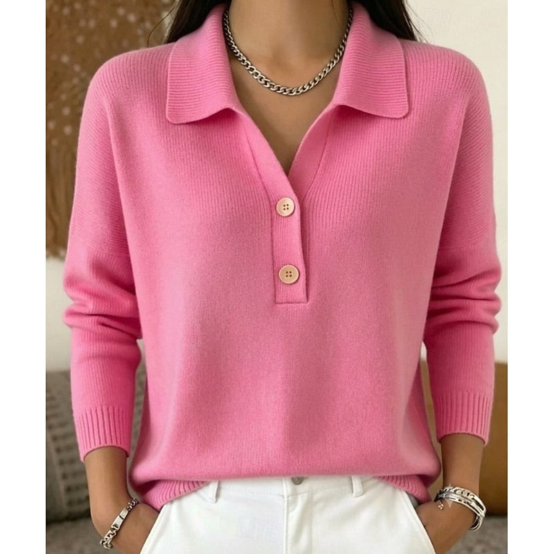 Eliza | Raffinert Krageknapp Pullover