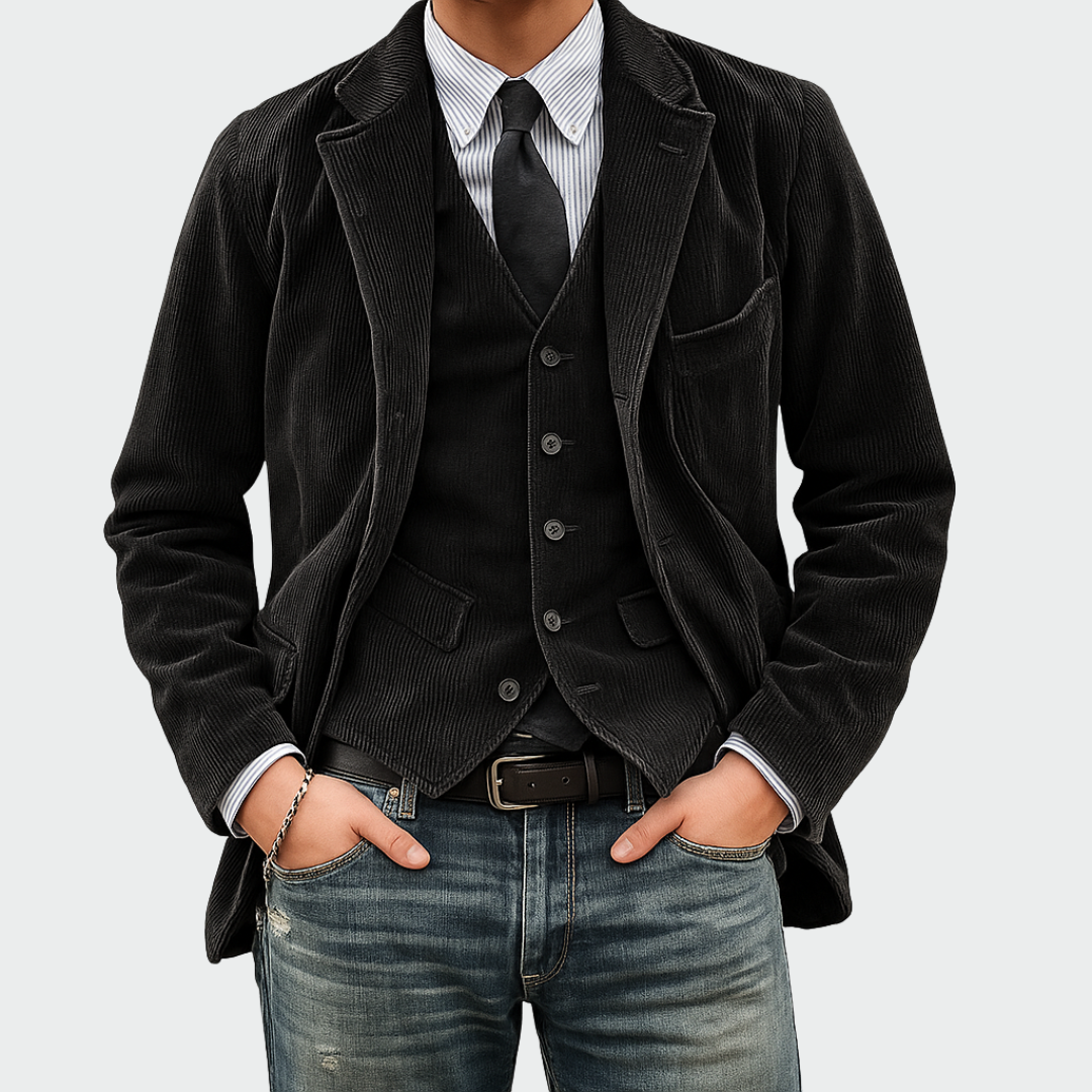 Tommy - 2-delt dress: Fløyelsblazer og vest