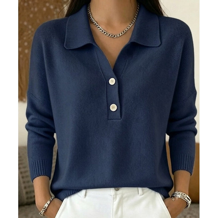 Eliza | Raffinert Krageknapp Pullover